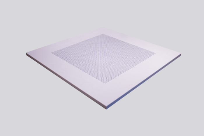 Ventilatierooster plafondplaat wit 600x600 mm RAL 9010 - AfbouwTotaal.com