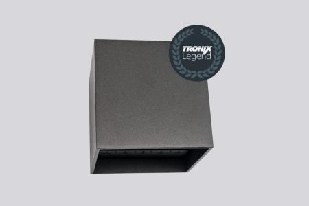 Tronix Muurlamp Cube 10x10x10cm Zwart 6W 2700K Dimbaar - AfbouwTotaal.com