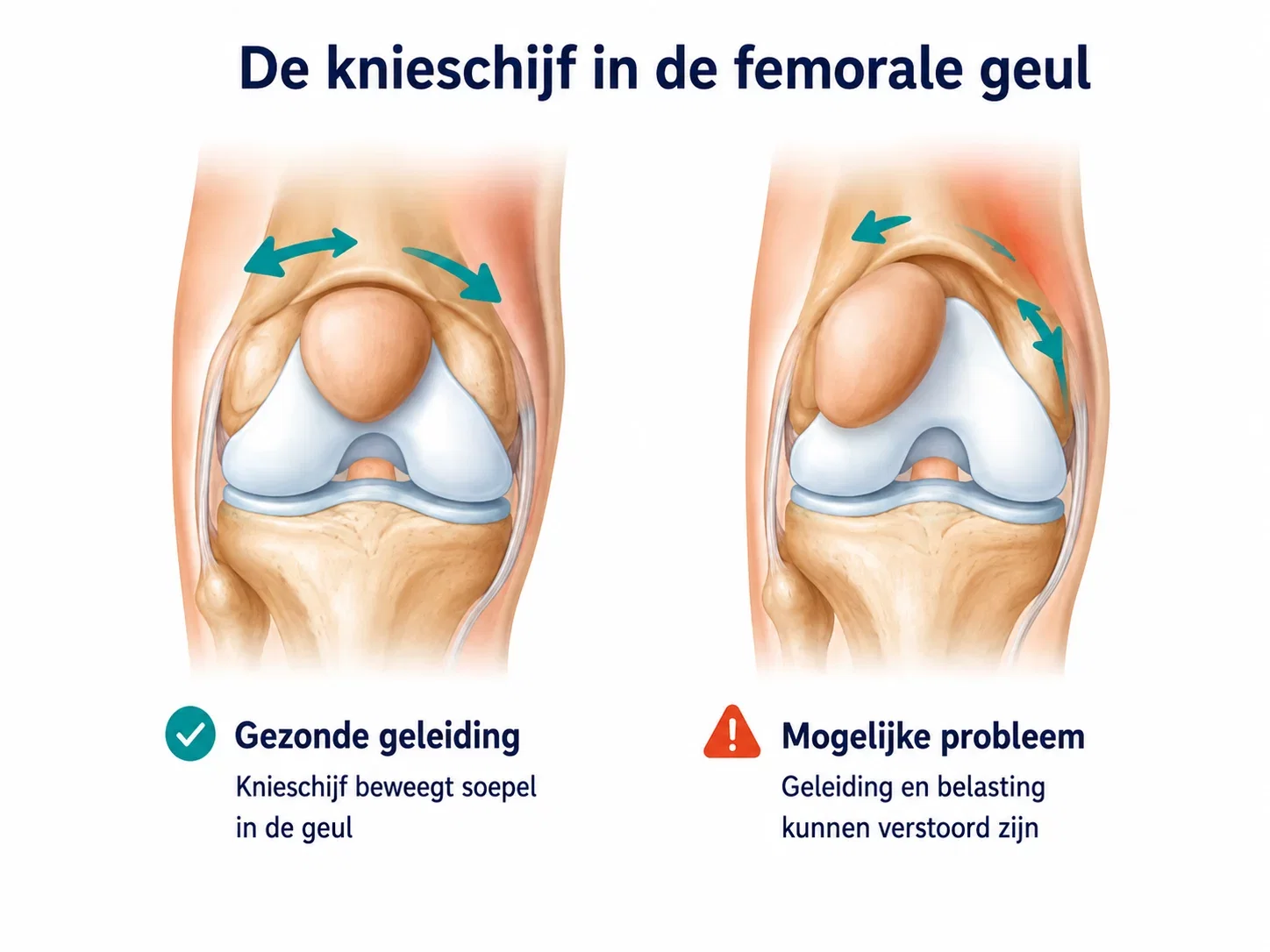 knieschijf in femorale geul