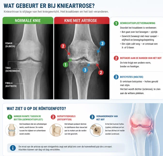 wat gebeurt er bij knieartrose
