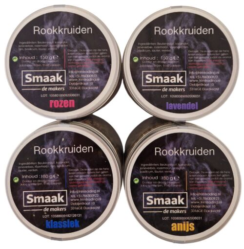 SMAAK Rookkruiden Luxe Mix – Anijs, Klassiek, Lavendel & Rozen | 4-delig Voordeelpakket