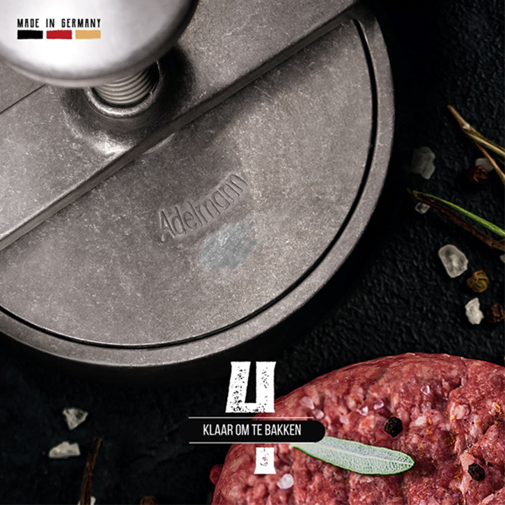 Hamburgerpers Aluminium Ø 100mm - Afbeelding 6