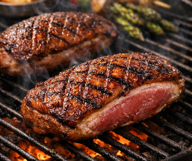 Gerookte en gegrilde eendenborstfilet