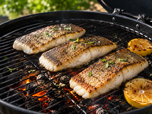 Gerookte kabeljauw van de barbecue