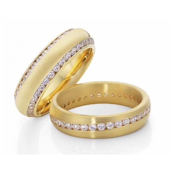 Fantastische geelgouden dames ringen 72 diamanten 1,368 crt-Circles Trouwringen-Zwijndrecht
