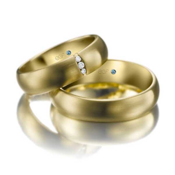 Klassiek geelgouden trouwringen damesmodel 0.025 ct diamant-Circles Trouwringen-Zwijndrecht