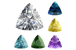 Gekleurde diamanten Triljant slijpsel-collectie Circles Trouwringen