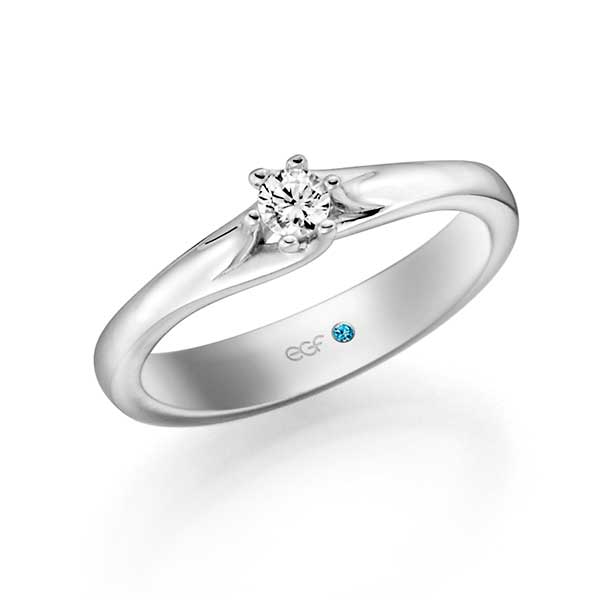 Witgouden 14 krt verlovingsring - solitair ring. Diamant 0.3ct-Circles Trouwringen-Zwijndrecht