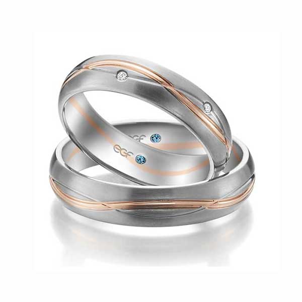 Platina-trouwringen-met-roodgouden-slingervoeg-Circles-Trouwringen-Zwijndrecht