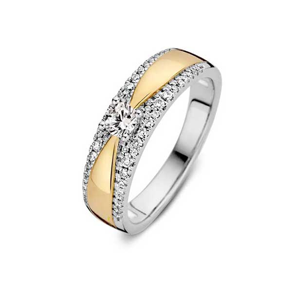 ring bicolor diamant 0.40 ct