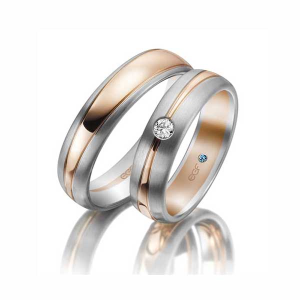 Trouwringen-rood-met-witgoud-diamant-0.1ct-Circles-Trouwringen-Zwijndrecht