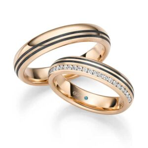 Trouwringen trendsroségoud carbon en diamant-Circles-Trouwringen-Zwijndrecht