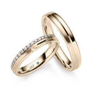 Trouwringen-Promesse-in-Sunset-gold Circles Trouwringen in Zwijndrecht