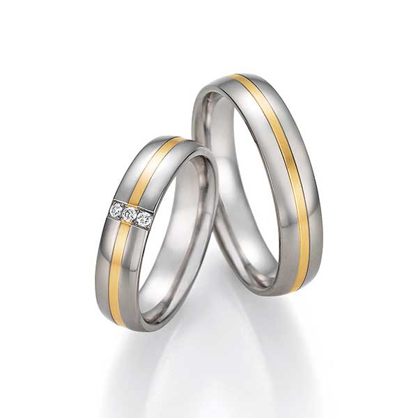 Titanium bicolor trouwringen