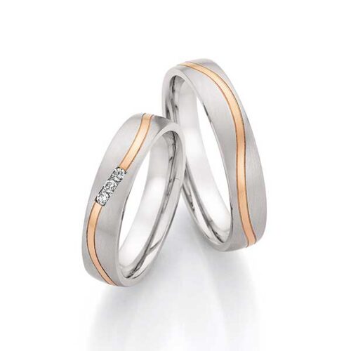 Trouwringen staal Roodgoud