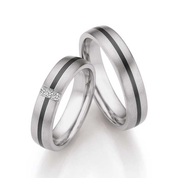 Trouwringen Titanium met zirkonium-Circles Trouwringen Zwijndrecht