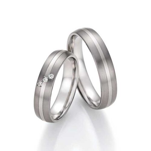 Trouwringen witgoud titanium