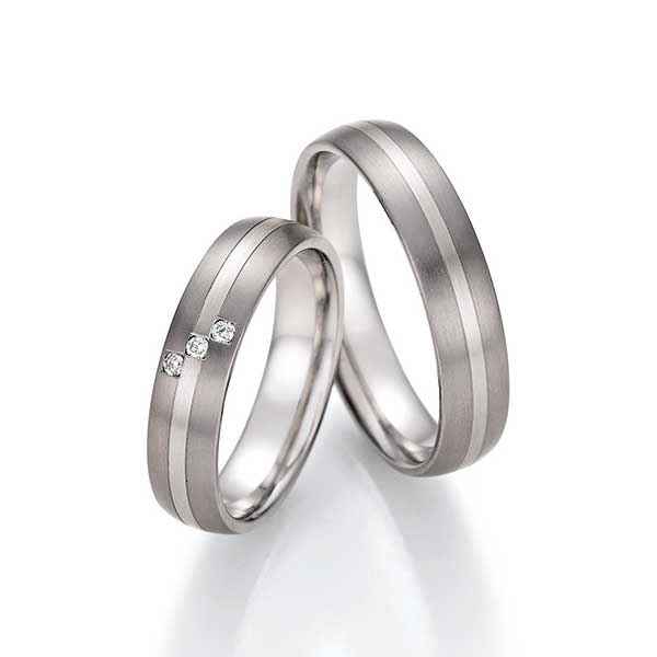 Trouwringen witgoud titanium