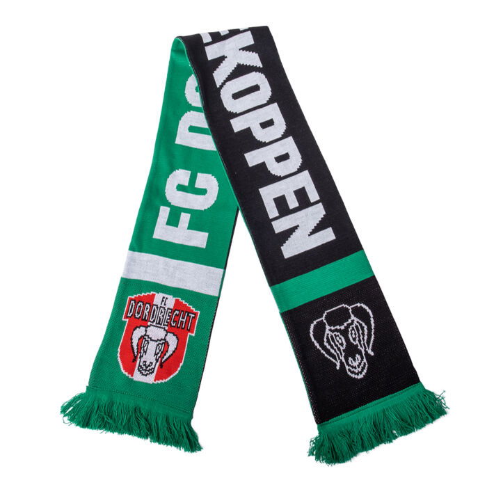 FC Dordrecht Sjaal FC Dordrecht - Schapekoppen Groen + Zwart - Afbeelding 2