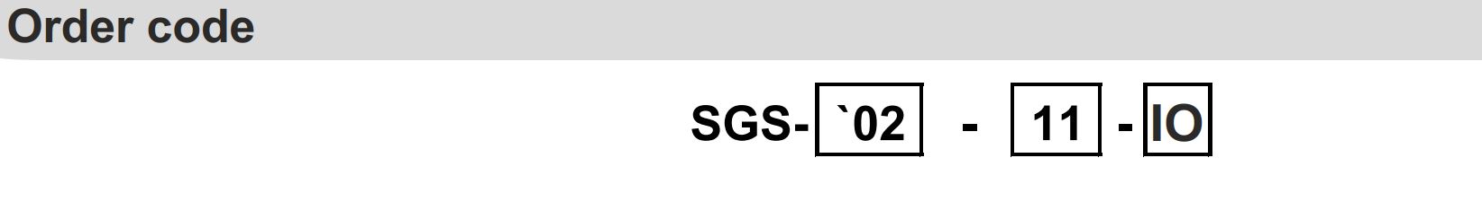 Bestelinformatie SGS02-IO
