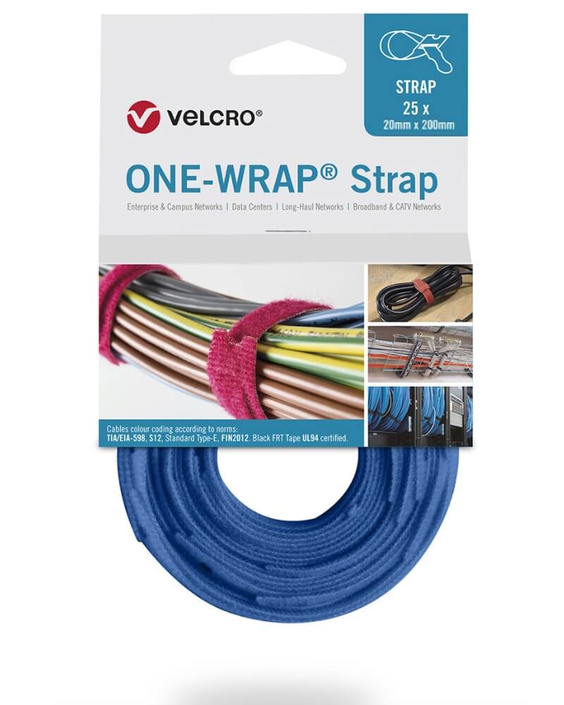 Velcro® ONE-WRAP Strap - 20mm x 200mm - cable tie BLUE - VEL-OW64503