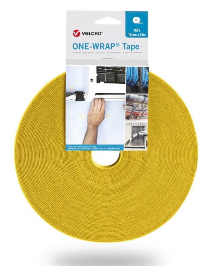 Velcro® ONE-WRAP Tape - 10mm x 25m - Geel - VEL-OW64104