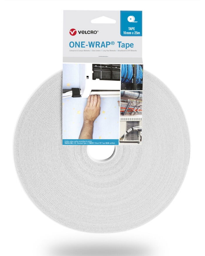 Velcro® ONE-WRAP Tape - 10mm x 25m - WIT - VEL-OW64100