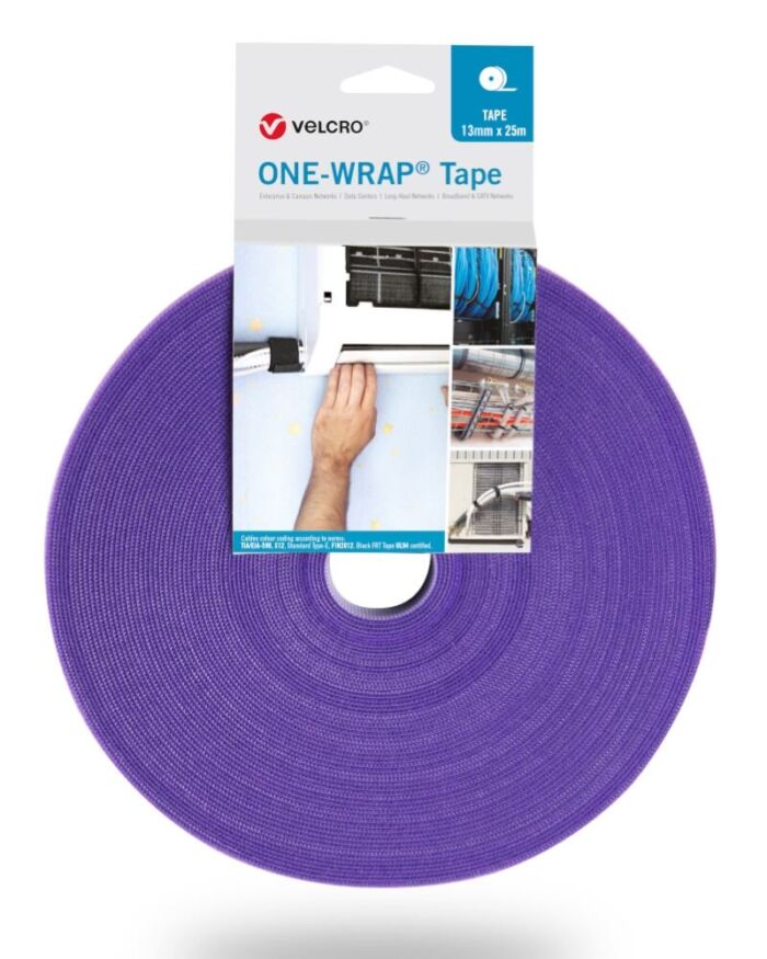 Velcro® ONE-WRAP Tape - 13mm x 25m - PURPLE - VEL-OW64120