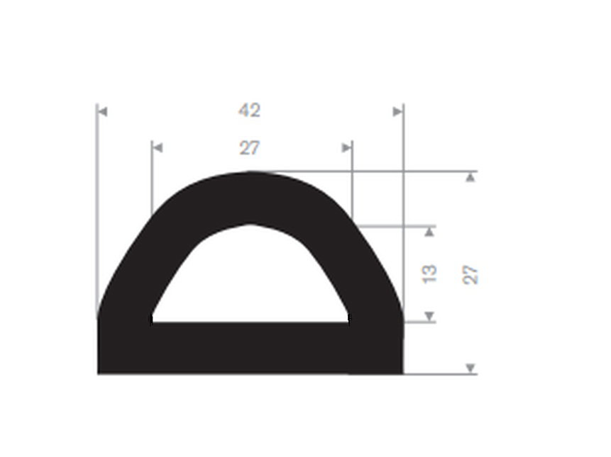 Stootprofiel 42x27 mm