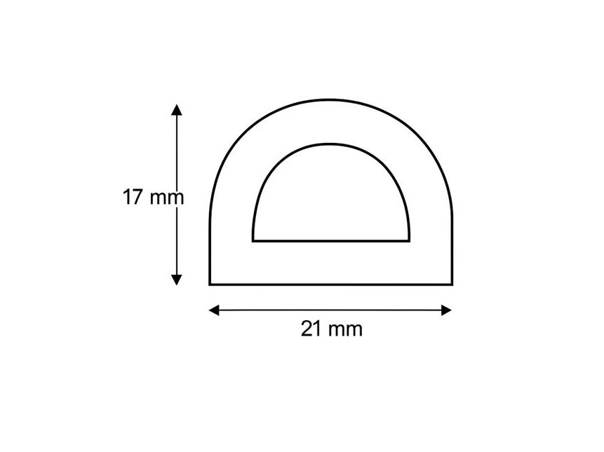 D-profiel 21x17 schematisch