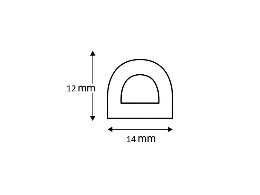 D-profiel 14x12 schematisch