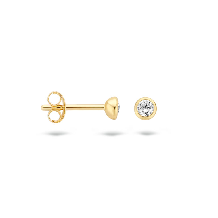 Blush 14krt Gouden Oorstekers Solitair 7214YZI - Afbeelding 2