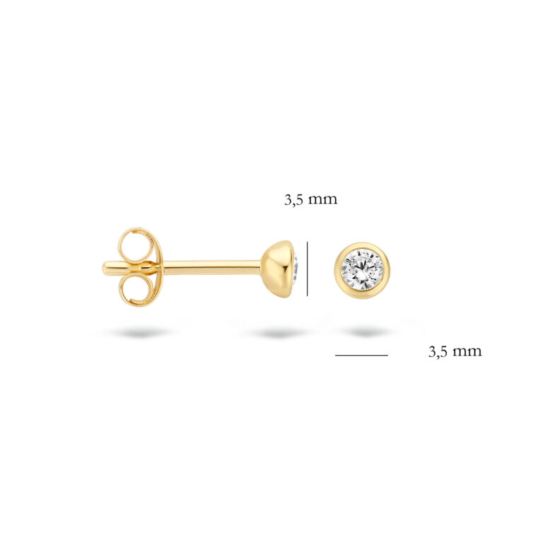 Blush 14krt Gouden Oorstekers Solitair 7214YZI - Afbeelding 3