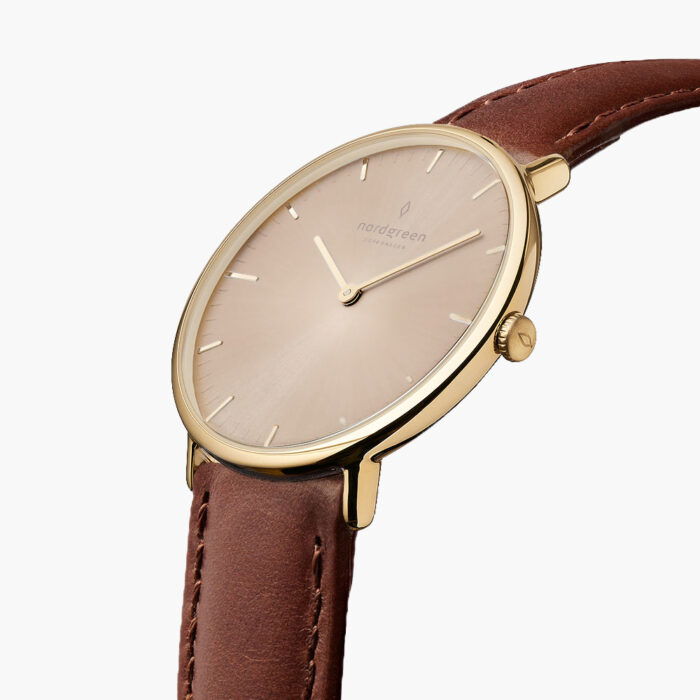 Nordgreen horloge NR28GOLEBRLS Native Latte Brown - Afbeelding 2