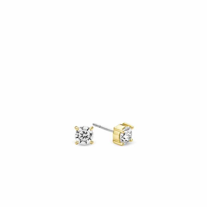 Ti Sento oorknoppen zirconia verguld 7319ZY
