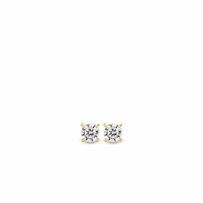 Ti Sento oorknoppen zirconia verguld 7319ZY - Afbeelding 2