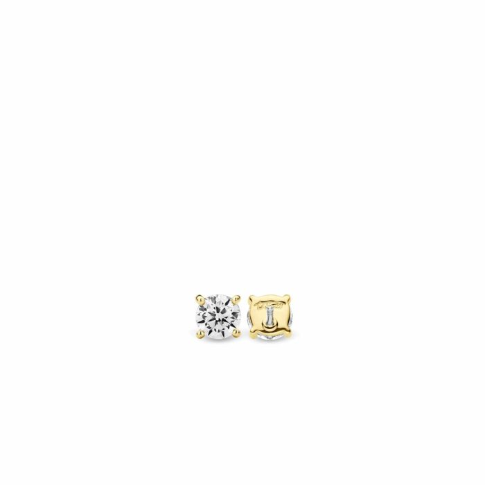 Ti Sento oorknoppen zirconia verguld 7319ZY - Afbeelding 3