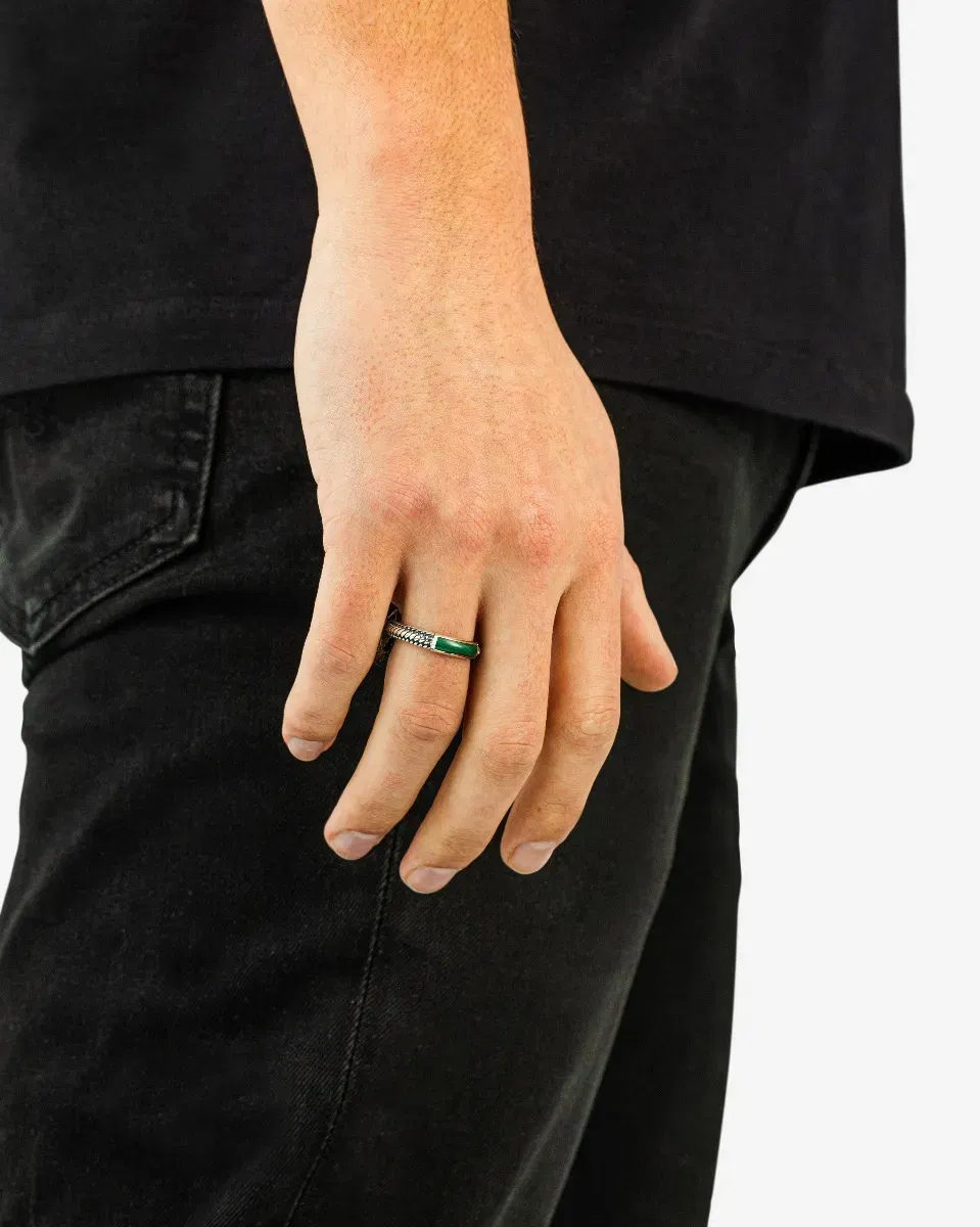 Buddha to Buddha Ben mini Malachite Ring 613MA - Afbeelding 4