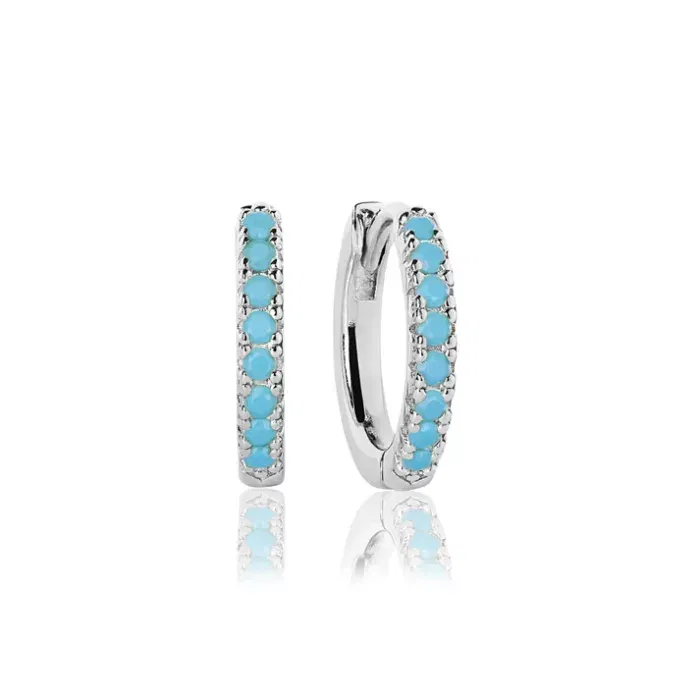 Sif Jakobs Zilv. Ellera Medio Oorringen Turquoise E2859-TQ