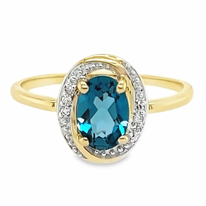 Huiscollectie 14 krt Diamant/Topaas  GRE0986/18