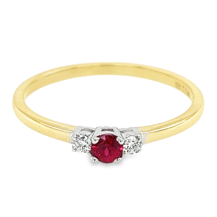 Huiscollectie 14 krt Diamant/ Robijn GRE1528/16.5