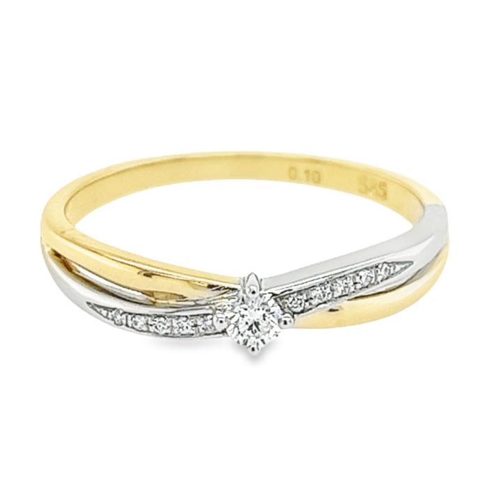 Huiscollectie 14 krt Diamant 0.10  Bicolor GRE1540/16.5