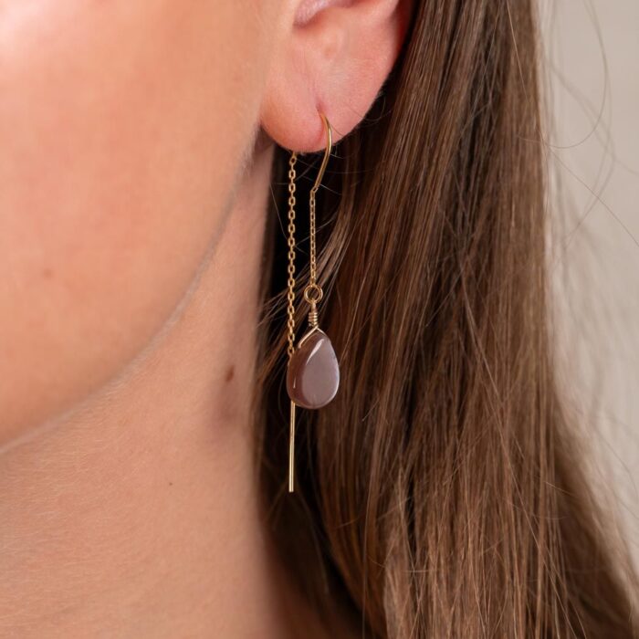 Jéh Jewels Zilv.Doortrek bruine Maansteen Jéh 21464 - Afbeelding 2