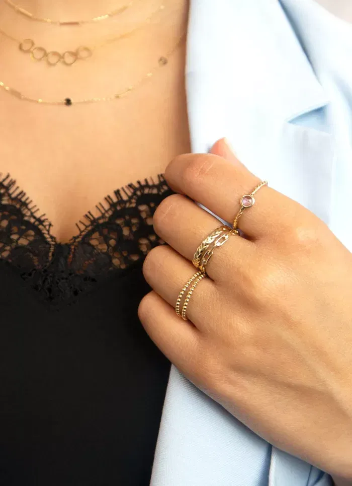 Jackie Gold 14k. Petit Sablon ring JKR22.264 - Afbeelding 2