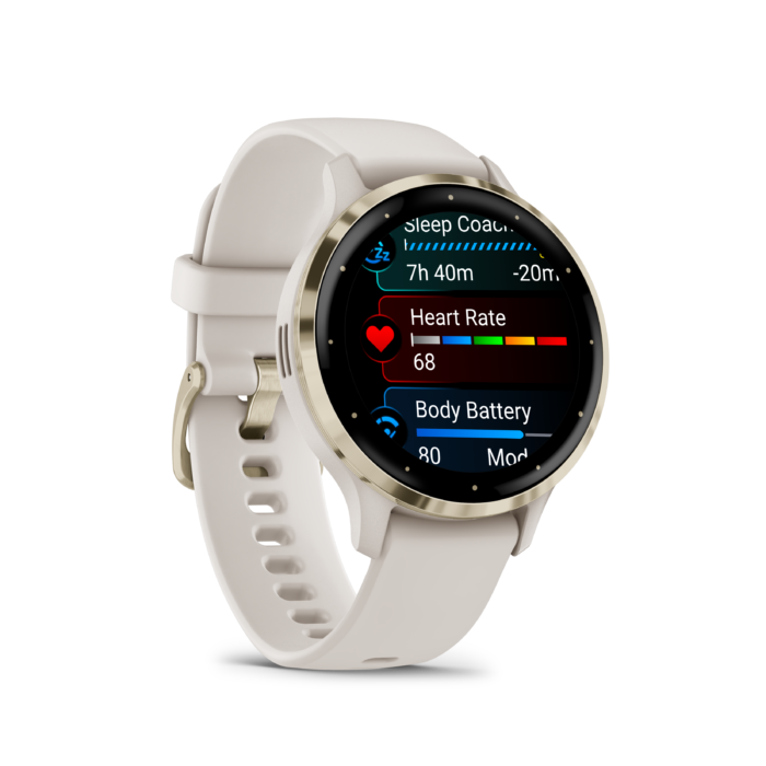 Garmin horloge 010-02785-04 Venu 3S Ivory soft Gold - Afbeelding 2