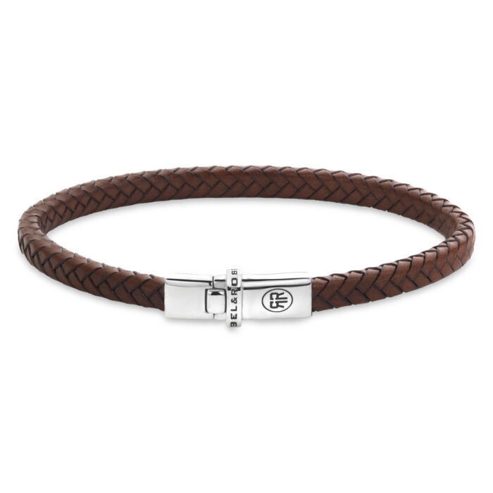 Rebel & Rose armband RR-L0176-S Xtra Small Braided Cognac
