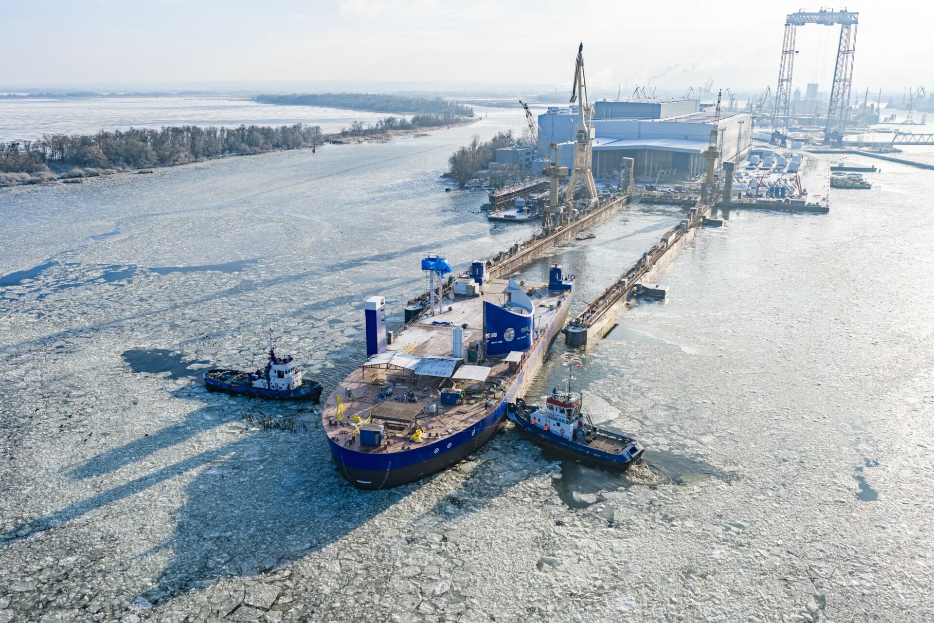 hull launched into the water